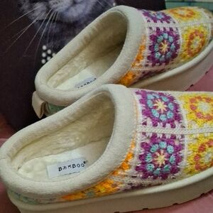 Bamboo Multicolor Crochet Slippers